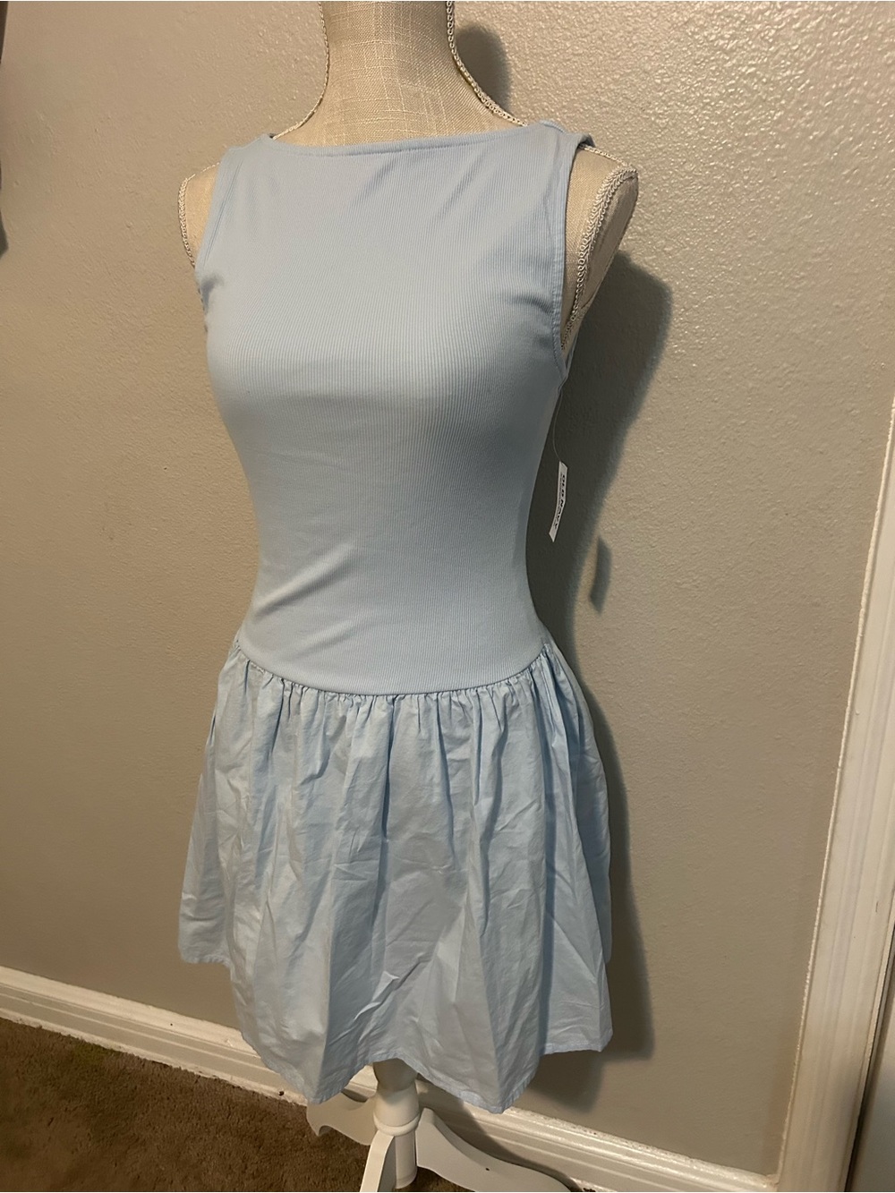 Old Navy Sleeveless Baby Blue Fit & Flare Dress